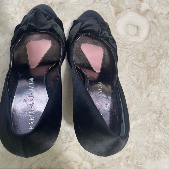 Paris Hilton Silver Jeweled Heel Satin Stilettos Sz 10 - Picture 6 of 7